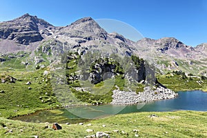 Ranas Lake in Tena Valley in The Pyrenees, Huesca, Spain.