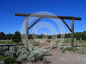 Ranch entrance with Three Sisters