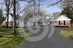 Ranch home with three car garage