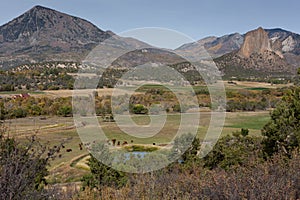 Ranch land late summer landscape with Crawford Needle