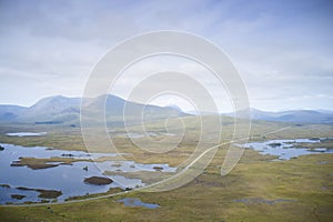 Ranch moor aerial view and the West Highland Way walk path