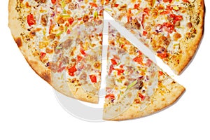 Ranch pizza isolated on white
