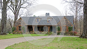 Ranch Style Cobblestone and Gray Home