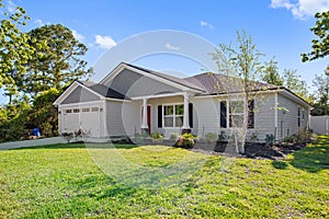 Ranch Style Home Exterior Modern Architectural Real Estate View American Style Dream Home