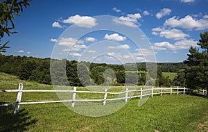 Ranch with wooden farm fence