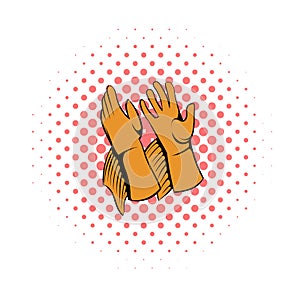 Rancher gloves icon, comics style