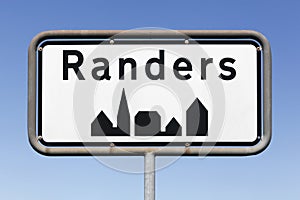 Randers city road sign in Denmark