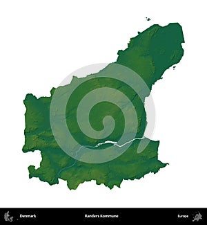 Randers Kommune, Denmark, isolated on white. Physical