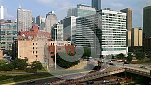 Randolph Street at Interstate 90. West Loop, Chicago. Traffic Time Lapse.