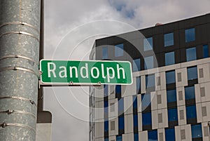 Randolph Street Sign Downtown Detroit Michigan