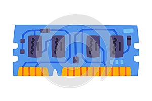Random-access Memory as Personal Computer Accessory and Component for Repair Vector Illustration