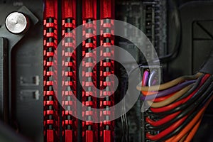 Random Access Memory closeup photo within computer case