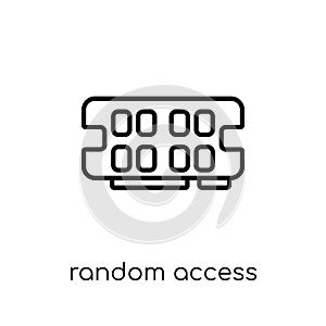 Random access memory icon. Trendy modern flat linear vector Rand