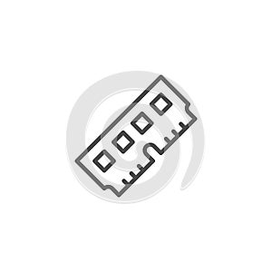Random access memory line outline icon