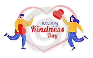 Random acts of kindness day emblem isolated vector illustration.