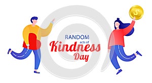 Random acts of kindness day emblem isolated vector illustration.