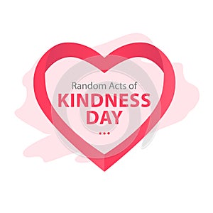 Random acts of kindness day emblem isolated vector illustration. World altruistic holiday event label.