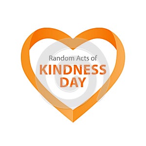 Random acts of kindness day emblem isolated vector illustration. World altruistic holiday event label.