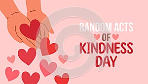 Random acts of kindness day emblem isolated vector. World altruistic holiday event label.
