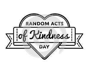 Random acts of kindness day greeting emblem