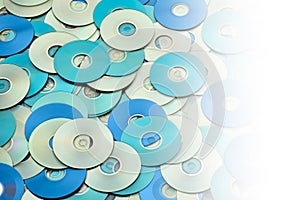 Data concept silver blue DVD and CD disks