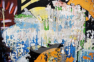 Random background collage paint texture on wall