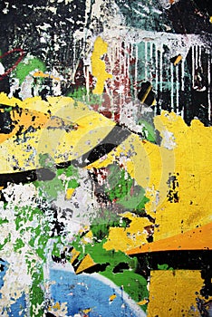 Random background collage paint texture on wall