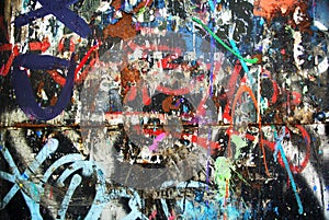 Random background collage paint texture on wall