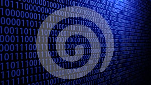 Random Binary Code Background in Blue Color Theme with Gradient Light ver.2