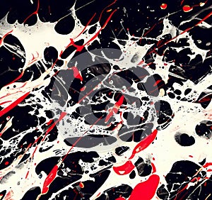 Random black and red splatters