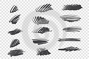 Random black scrawls vector illustrations set