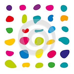 Random blob colorful organic pattern spot shape. Amorphous ink blob geometric round pattern photo