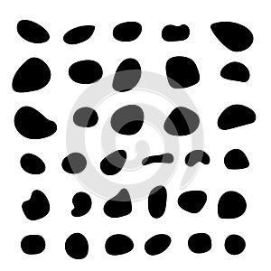 Random blob organic pattern spot shape. Amorphous ink blob geometric round pattern