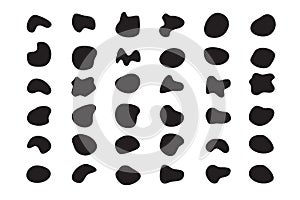 Random blob organic pattern spot shape. Amorphous ink blob geometric round pattern
