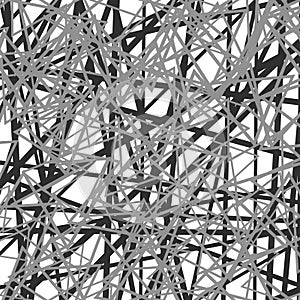 Random chaotic lines abstract grayscale texture / pattern