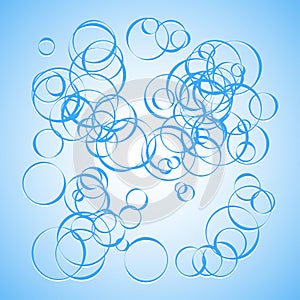 Random chaotic overlapping circles composition. Randomness concept