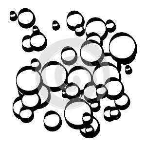 Random chaotic overlapping circles composition. Randomness concept