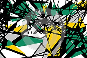 Random chaotic straight black lines. Abstract geometric pattern