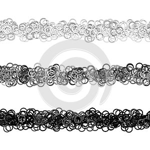 Random circle pattern line text separator design set from rings