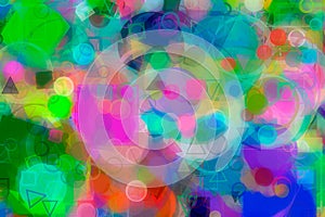 Random circle, square & rectangle shape. Geometric, bubble, web & canvas.