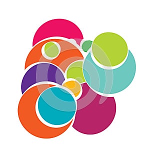 Random circles abstract geometric composition