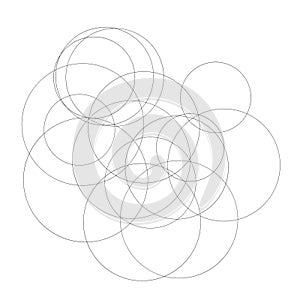 Random circles abstract geometric composition