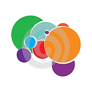 Random circles abstract geometric composition