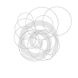 Random circles abstract geometric composition