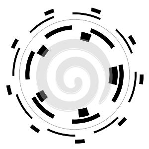 Random circles with dashed lines, Randomness, circular concept