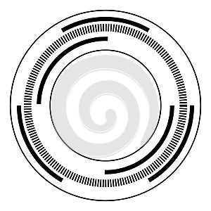 Random circles with dashed lines, Randomness, circular concept