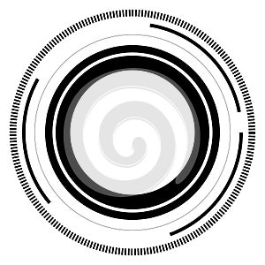 Random circles with dashed lines, Randomness, circular concept