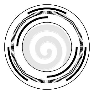 Random circles with dashed lines, Randomness, circular concept