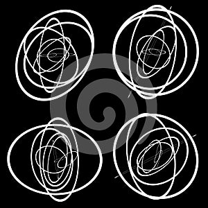 Random circles, ovals forming squiggly lines. Abstract artistic