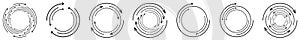 Random circular, cycle arrow element. Spiral, spinning, revolve arrows photo